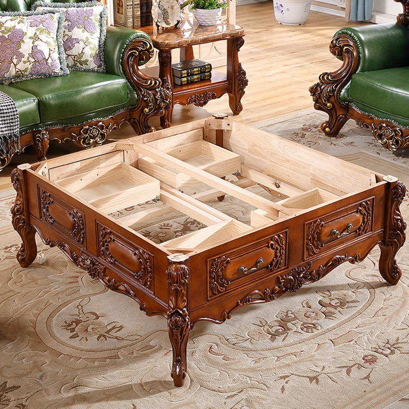 Bkoksety European Vintage Carved Marble Square Coffee Table | Wayfair